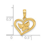 14k Polished Fancy Heart and Butterfly Charm