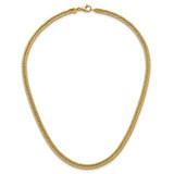 14k Polished Fancy Hollow Curb Link 17 inch Necklace