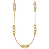 14k Polished Fancy Linked Ovals 5-Station 18 inch Necklace