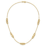 14k Polished Fancy Linked Ovals 5-Station 18 inch Necklace