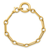 14k Polished Fancy Long Link with Circle 7.75 inch Bracelet