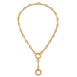 14k Polished Fancy Long Link with Circles 17.5 inch Y-Drop Necklace