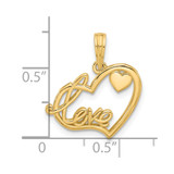 14K Polished Fancy Love and Hearts Charm