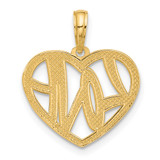 14K Polished Fancy Love Heart Charm