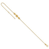 14K Polished Fancy Mariner Link 9 inch Anklet Plus 1 inch Extender