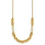 14k Polished Fancy Multi Link Chain 18 inch Necklace