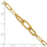 14K Polished Fancy Oval and Twisted Link 7.5 inch Paperclip Bracelet