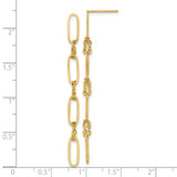14k Polished Fancy Paperclip and Chain Link Dangle Post Earrings