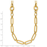 14k Polished Fancy Paperclip Link 17.25 inch Necklace