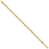 14K Polished Fancy Twisted Oval Link 7.75 inch Bracelet