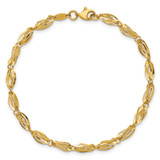 14K Polished Fancy Twisted Oval Link 7.75 inch Bracelet