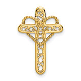 14k Polished Filigree 2-Stone Mothers Cross Pendant Mounting