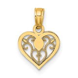 14K Polished Filigree Heart Pendant - K7-D0D7C981-9254