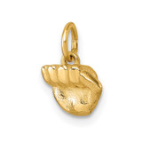 14K Polished Fist Hand Pendant