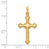 14k Polished Fleur de Lis Cross Pendant - XR-4BDD58AA-7612