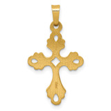 14k Polished Fleur De Lis Cross Pendant - XR-B943E4CD-2283