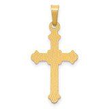 14k Polished Fleur de Lis Cross Pendant - XR-FFD83BCC-3510