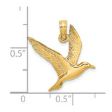 14K Polished Flying Seagull Charm