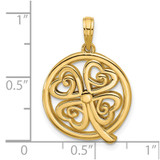 14K Polished Four Leaf Clover Pendant - D5-4A59A32E-8119