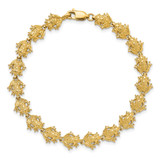 14k Polished Frog 7.25 inch Bracelet