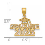 14K Polished GRADUATE 2025 Under Cap Charm