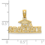 14K Polished GRADUATE Under Cap Charm