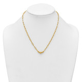 14K Polished Graduated Beads 18 inch Paperclip Link Necklace