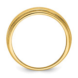 14k Polished Grooved Graduated Size 7 Ring