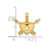 14K Polished Heart and Arrows Charm