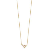 14k Polished Heart with Arrow 18 inch Necklace Plus 2 inch Extender