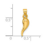 14k Polished Hollow 3D Italian Horn Pendant - K1-0DAB2316-7098