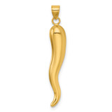 14k Polished Hollow 3D Italian Horn Pendant - K1-48EE55EA-2365