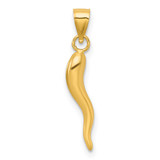 14k Polished Hollow 3D Italian Horn Pendant - K1-E4CDD630-3941