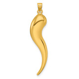 14k Polished Hollow 3D Italian Horn Pendant - K1-E843DEDB-9928