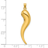 14k Polished Hollow 3D Italian Horn Pendant - K1-E843DEDB-9928