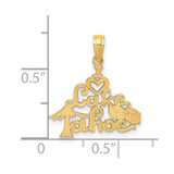 14K Polished I HEART LAKE TAHOE Charm
