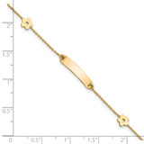 14K Polished ID with Flower Childrens Bracelet