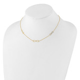 14K Polished Infinity Symbol 16 inch 3-Station Necklace Plus 2 inch Extender