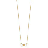 14k Polished Infinity Symbol with Heart Center 18 inch Necklace