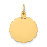 14k Polished IT'S A GIRL Scalloped Disc Charm