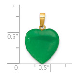 14K Polished Jade Heart Pendant