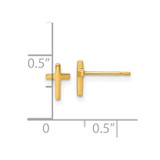 14k Polished Knife Edge Top Latin Cross Post Earrings