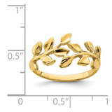 14K Polished Leaf Ring