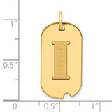 14k Polished Letter I Initial Dog Tag Pendant
