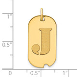 14k Polished Letter J Initial Dog Tag Pendant