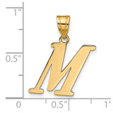 14k Polished Letter M Initial Pendant