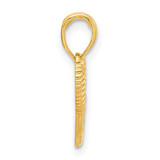 14k Polished Life Preserver with Rope Pendant