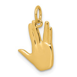 14K Polished Live Long and Prosper Hand Pendant