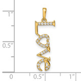 14k Polished LOVE Diamond Pendant