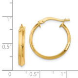 14k Polished Medium 3mm Hoop Earrings